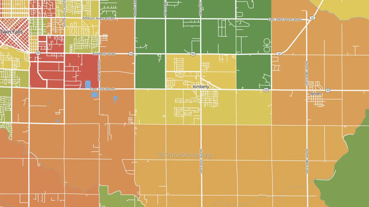Kimberly, ID Map of Drug-Related Crime Rates