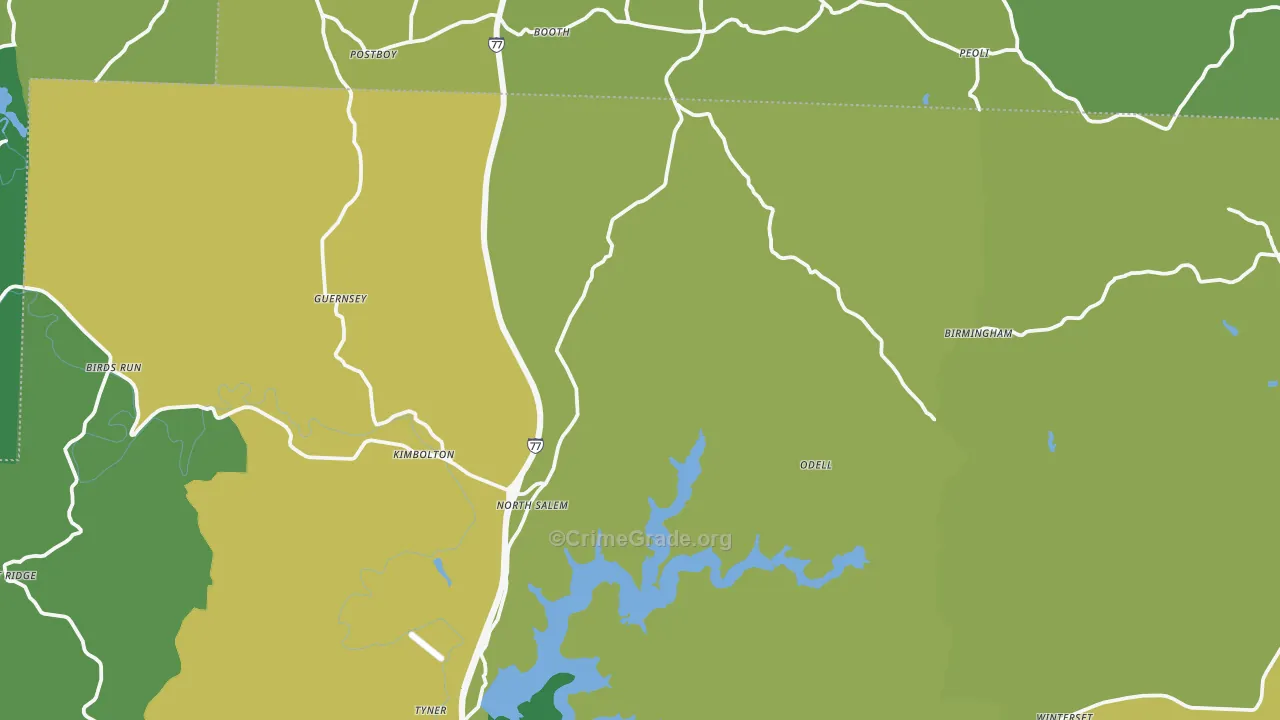 Kimbolton, OH Map of Drug-Related Crime Rates