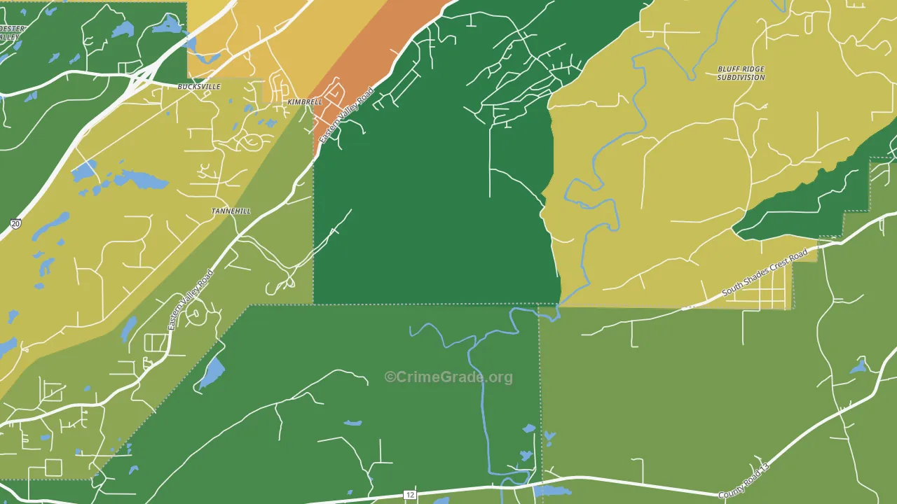 Kimbrell, AL Map of Drug-Related Crime Rates