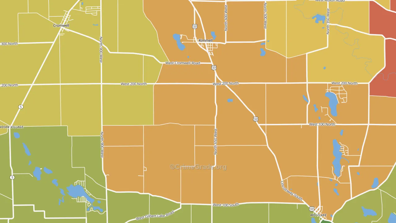 Kimmell, IN Map of Drug-Related Crime Rates