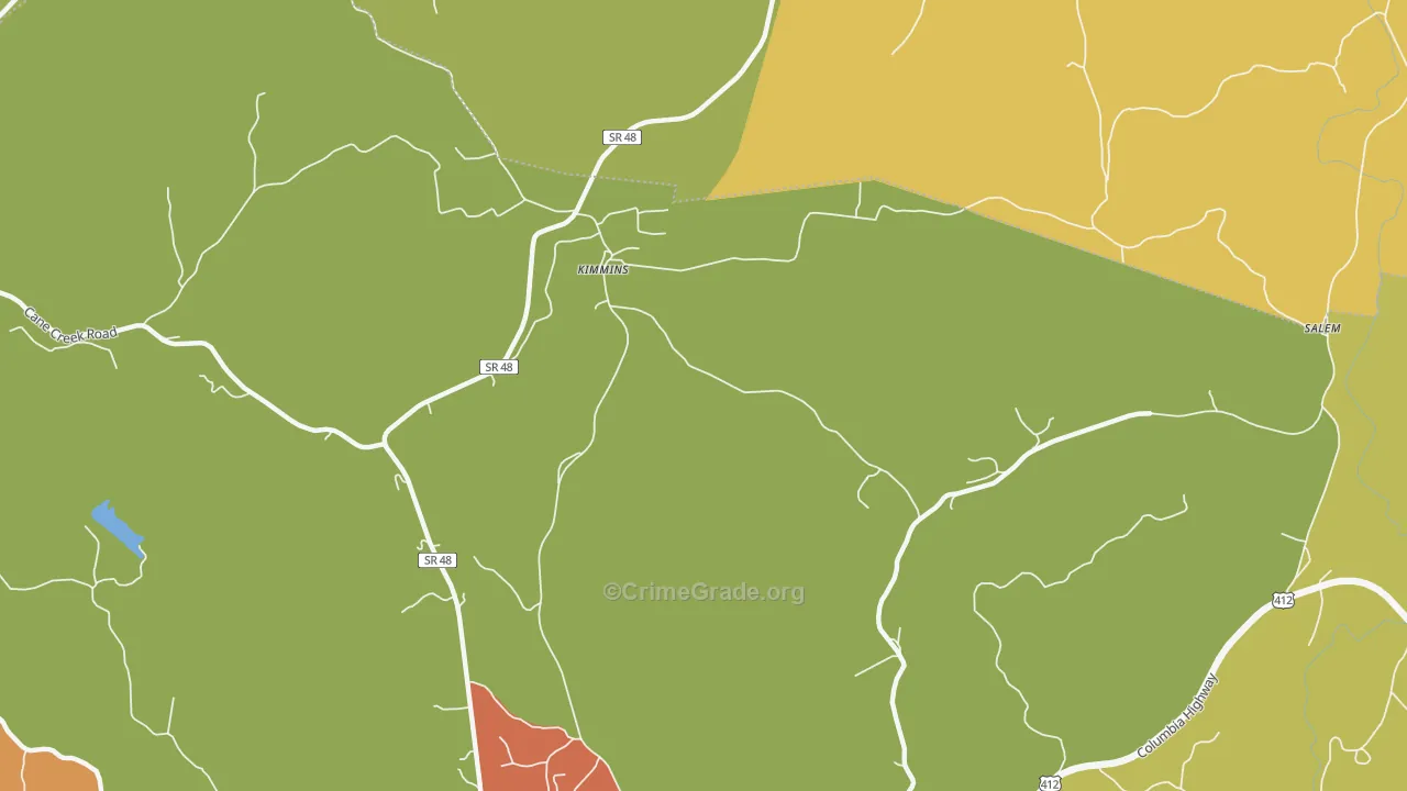 Kimmins, TN Map of Drug-Related Crime Rates