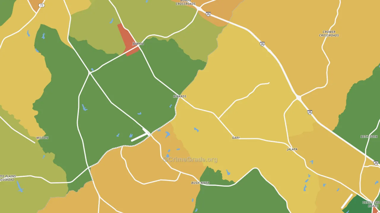 Kinards, SC Map of Drug-Related Crime Rates