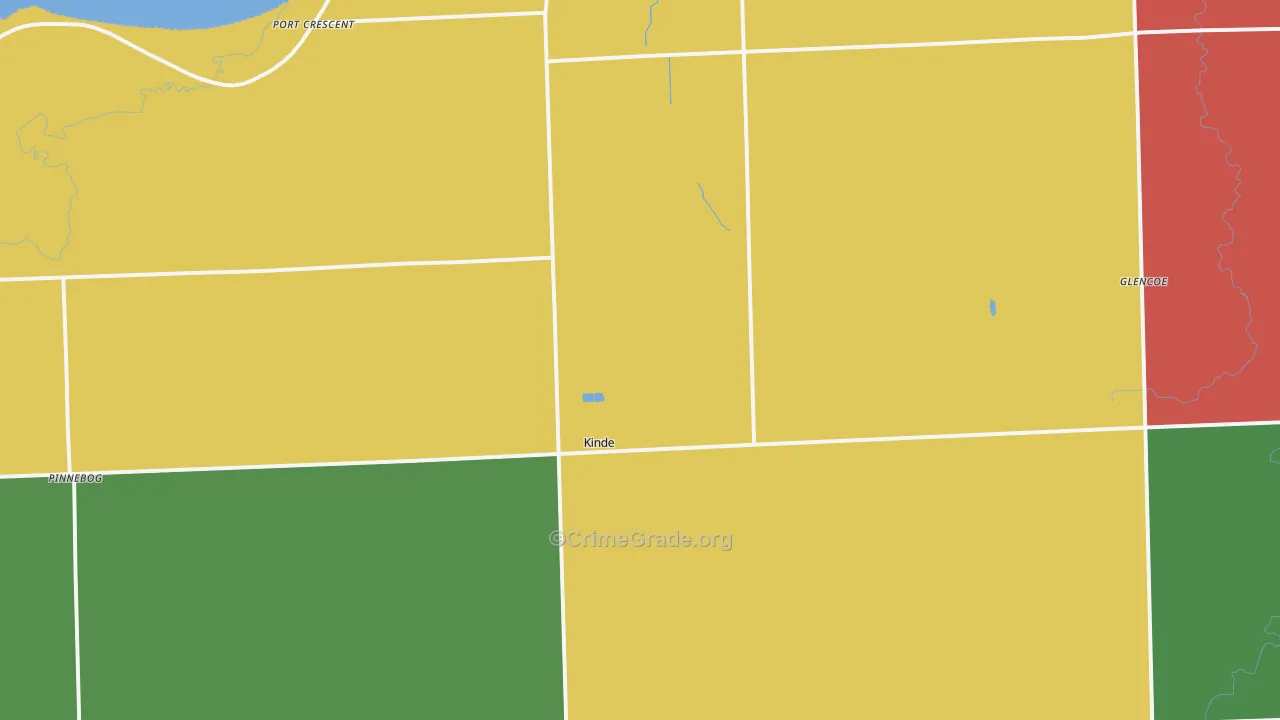 Kinde, MI Map of Drug-Related Crime Rates