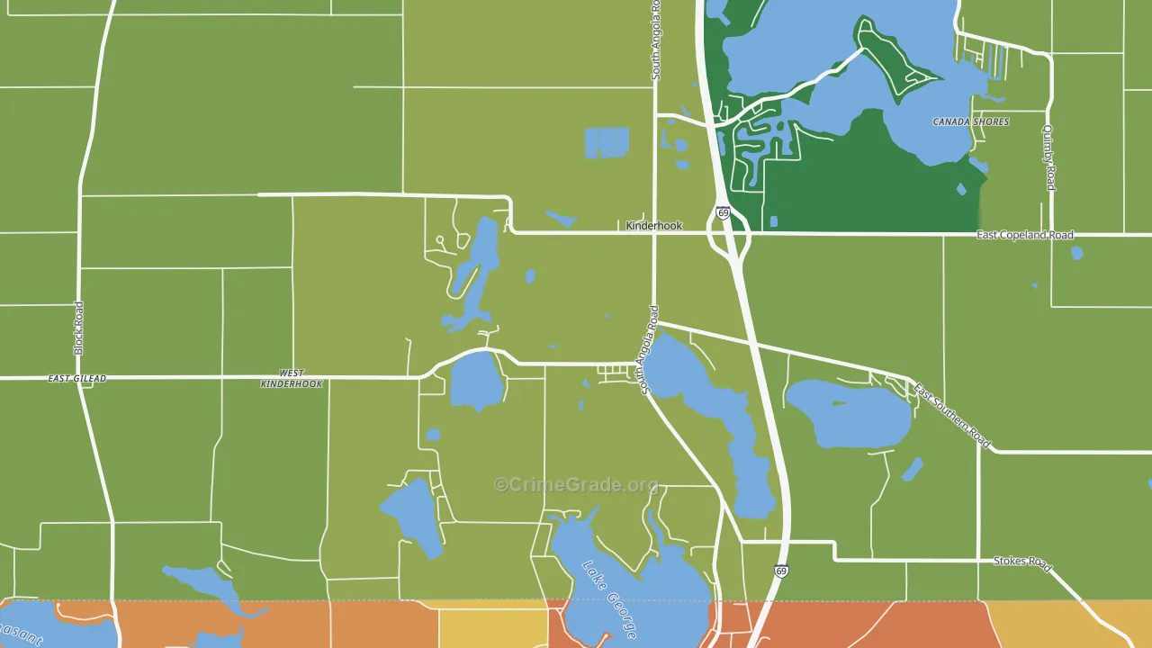 Kinderhook, MI Map of Drug-Related Crime Rates