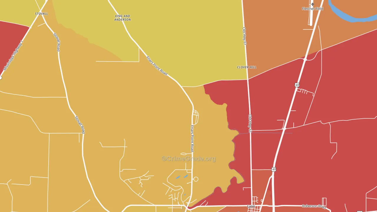 King and Anderson, MS Map of Drug-Related Crime Rates