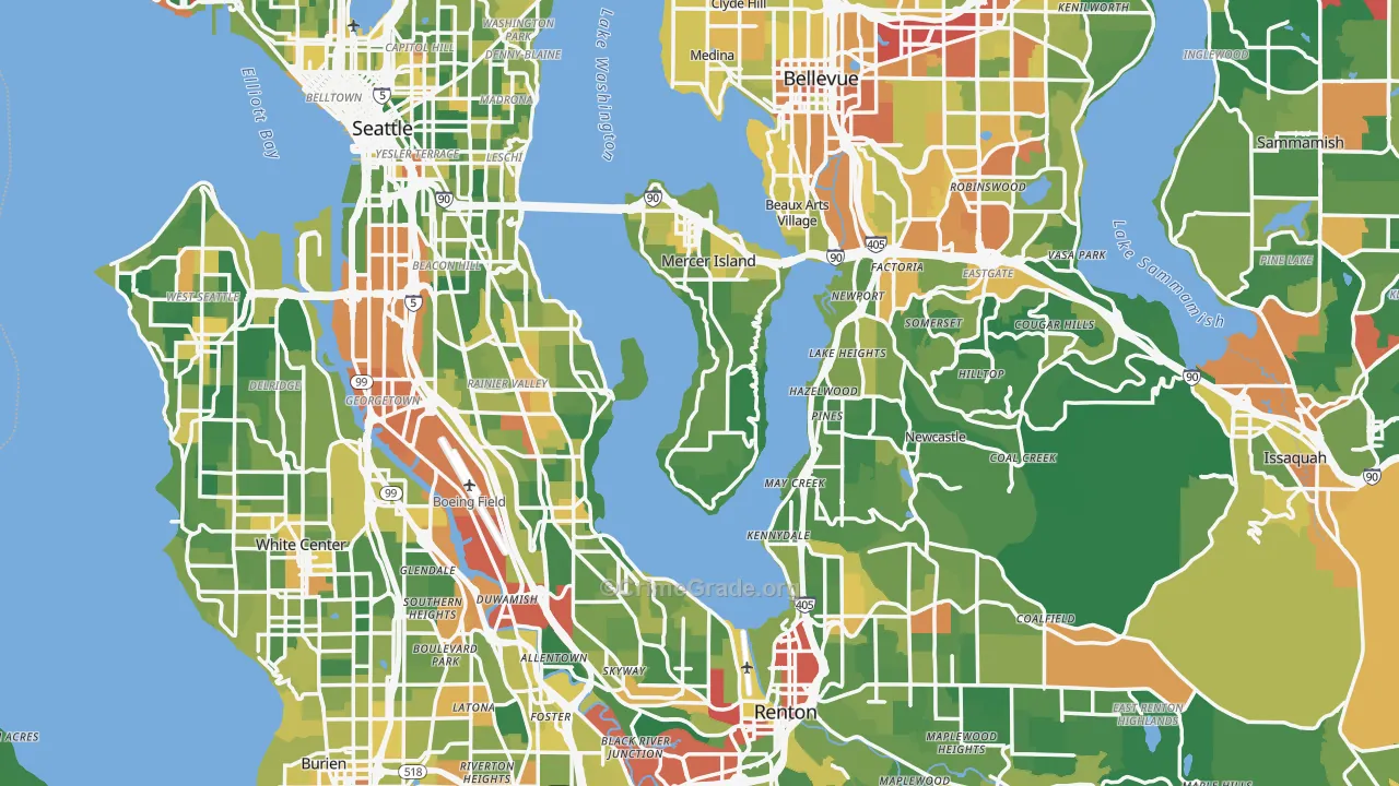 King County, WA Map of Drug-Related Crime Rates