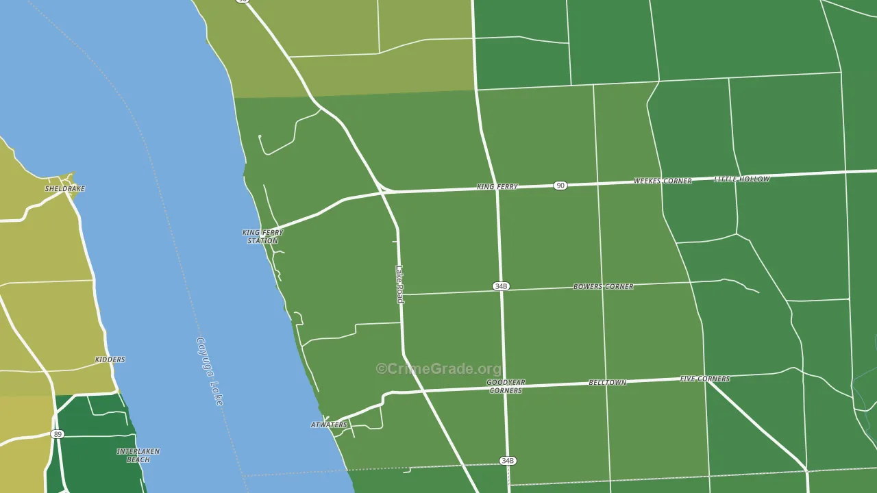 King Ferry, NY Map of Drug-Related Crime Rates