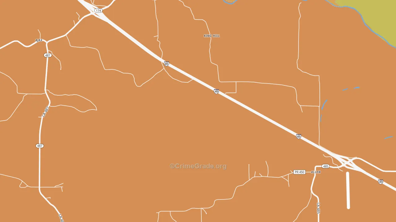King Hill, LA Map of Drug-Related Crime Rates