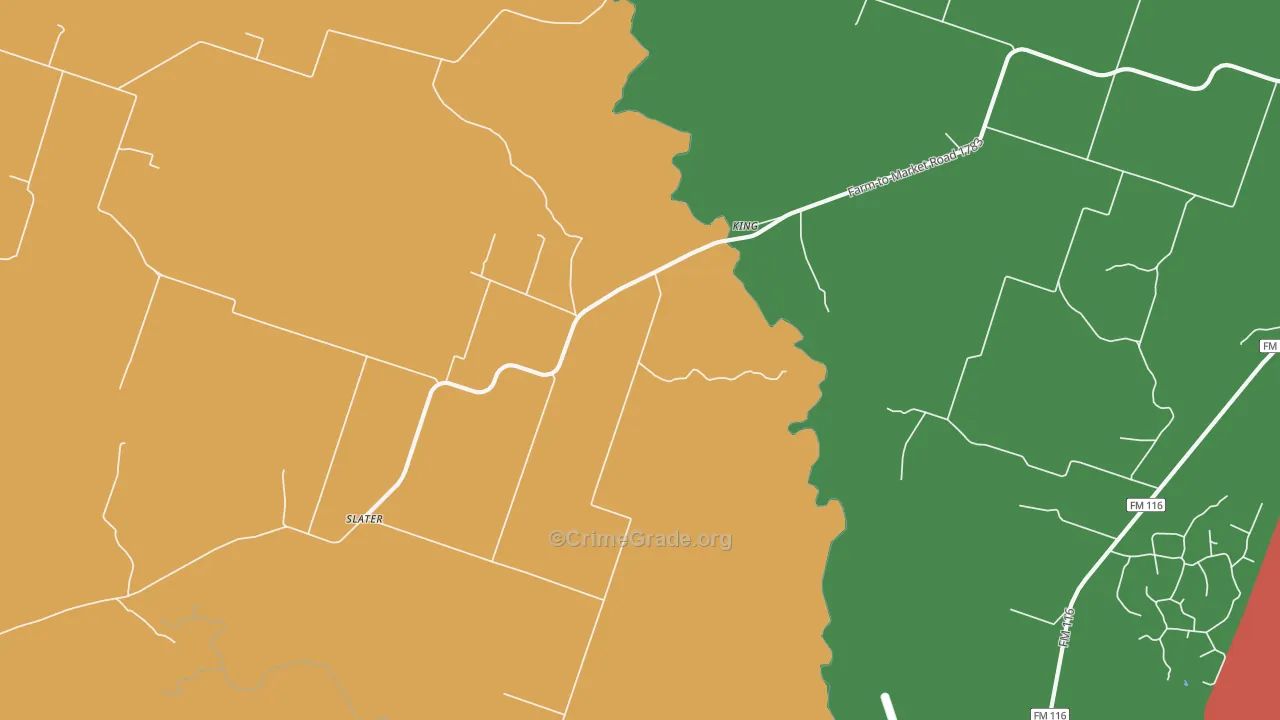 King, TX Map of Drug-Related Crime Rates