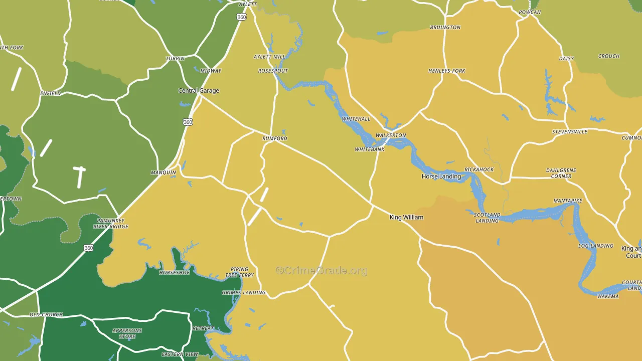 King William County, VA Map of Drug-Related Crime Rates