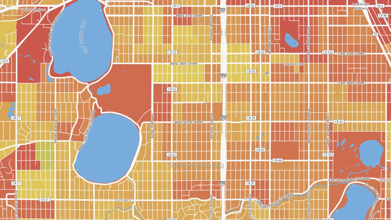 Kingfield, Minneapolis, MN Map of Drug-Related Crime Rates