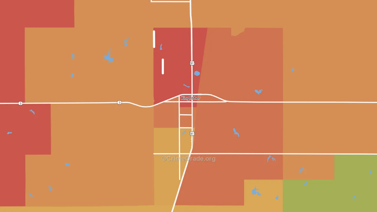 Kingfisher, OK Map of Drug-Related Crime Rates