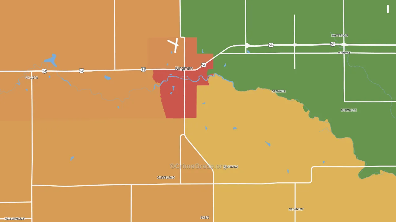 Kingman County, KS Map of Drug-Related Crime Rates