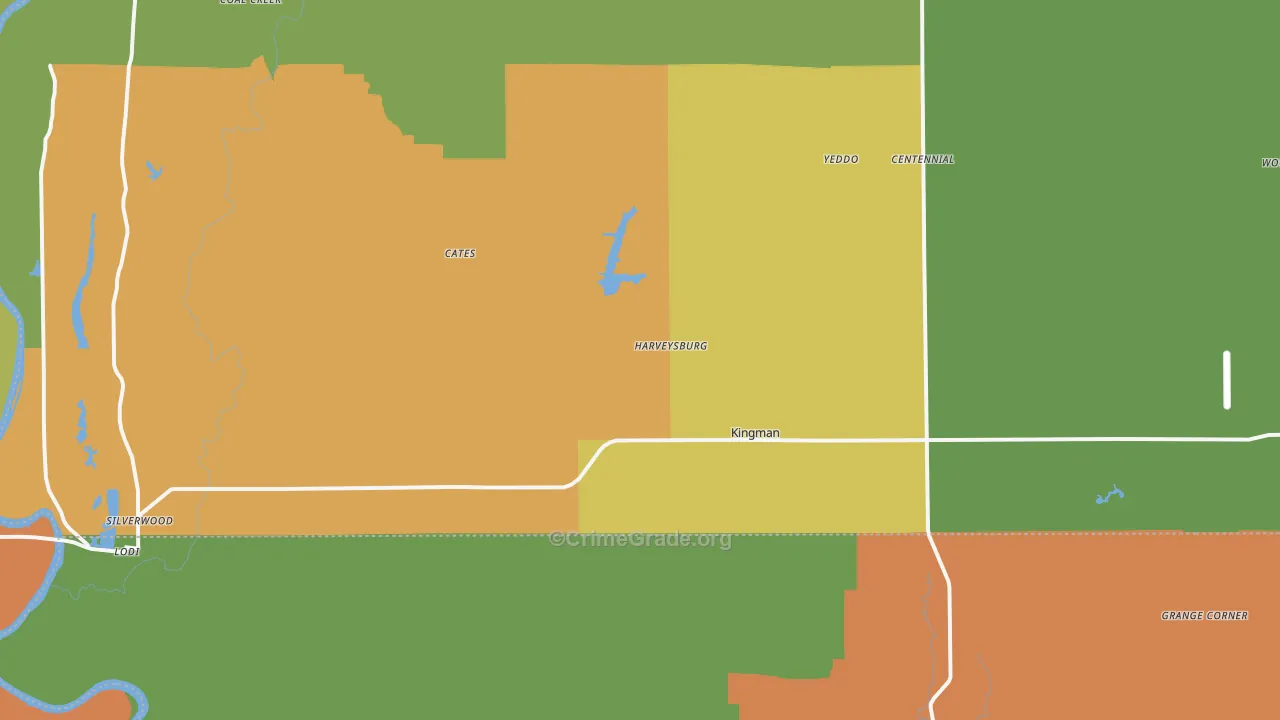 Kingman, IN Map of Drug-Related Crime Rates