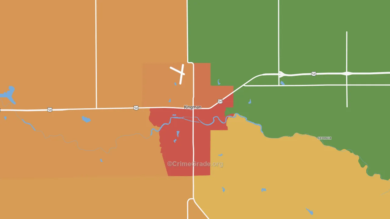 Kingman, KS Map of Drug-Related Crime Rates