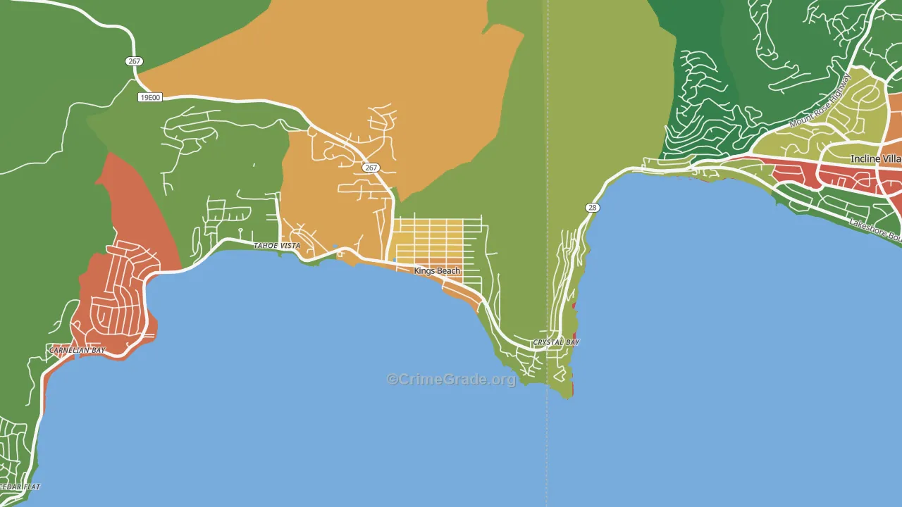 Kings Beach, CA Map of Drug-Related Crime Rates