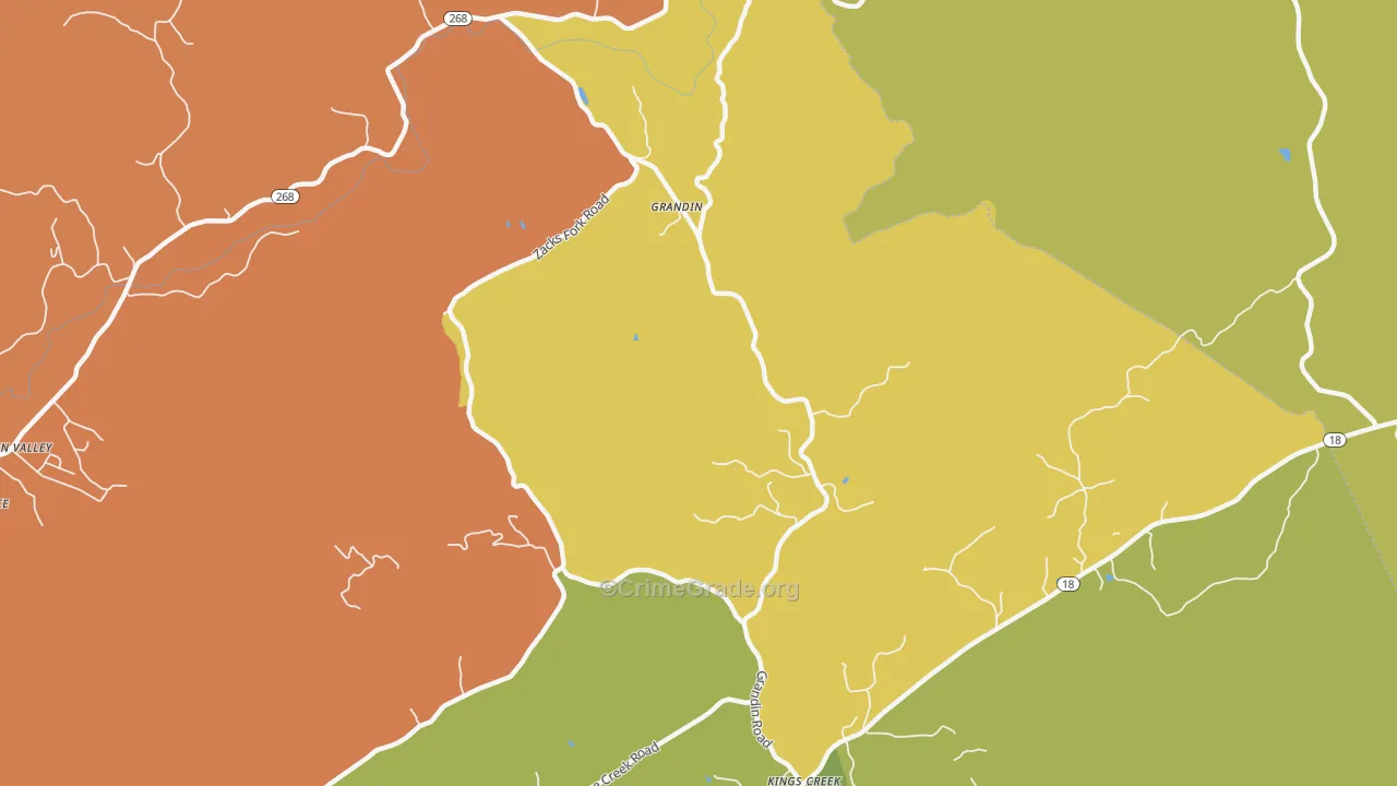 Kings Creek, NC Map of Drug-Related Crime Rates