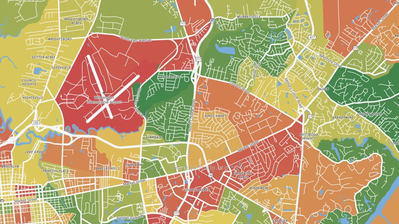 Kings Grant, NC Map of Drug-Related Crime Rates