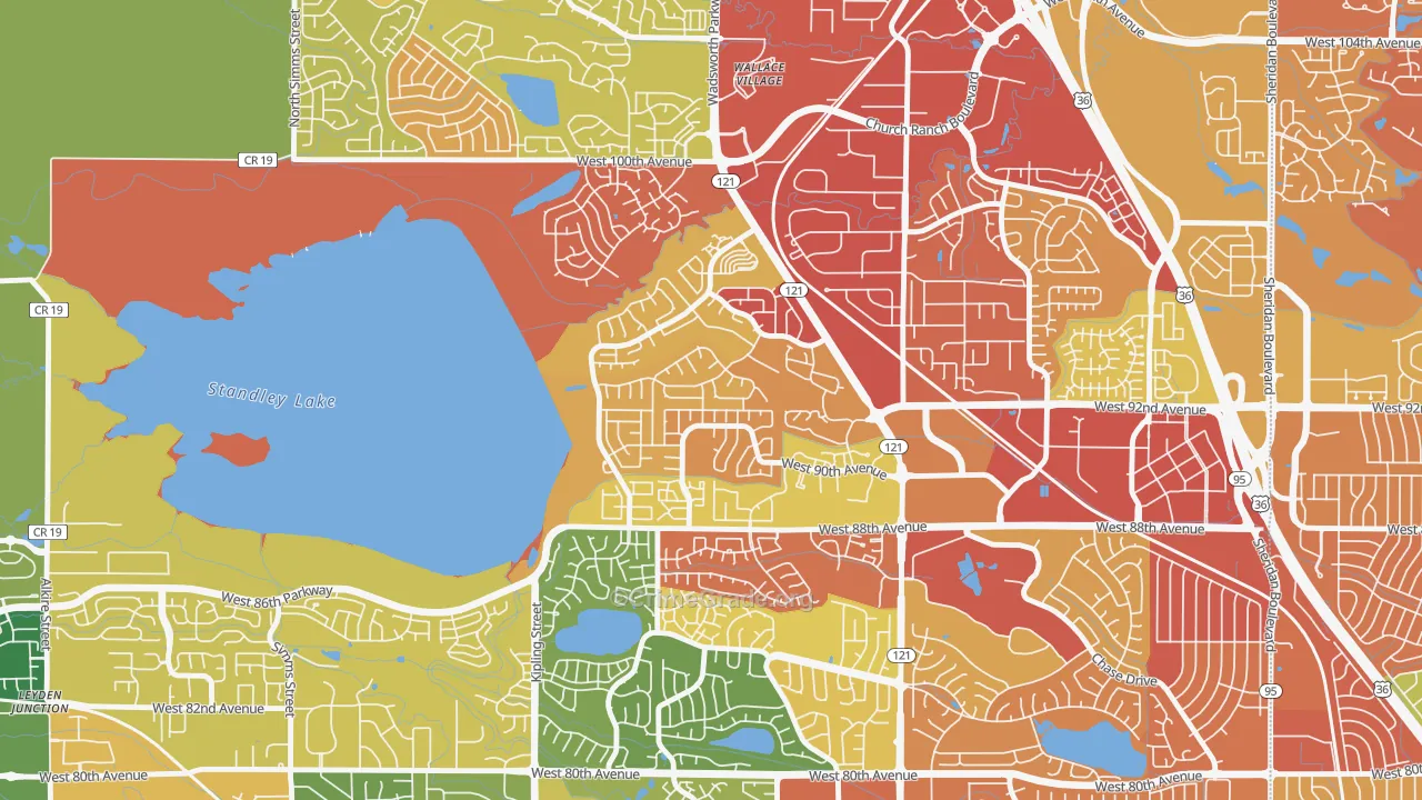 Kings Mill, Broomfield, CO Map of Drug-Related Crime Rates