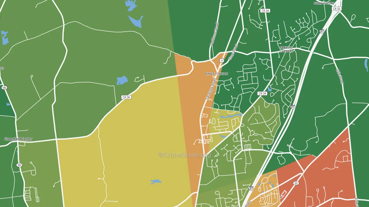 Kings Station, NY Map of Drug-Related Crime Rates