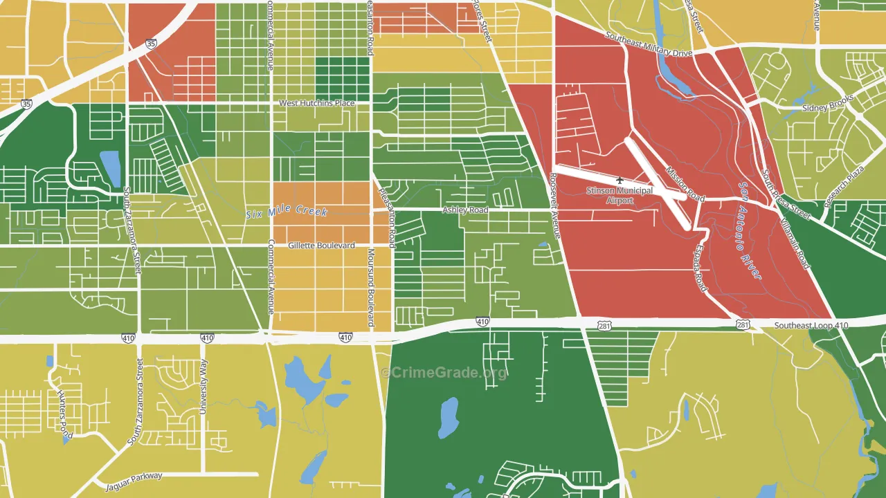 Kingsborough Ridge, San Antonio, TX Map of Drug-Related Crime Rates
