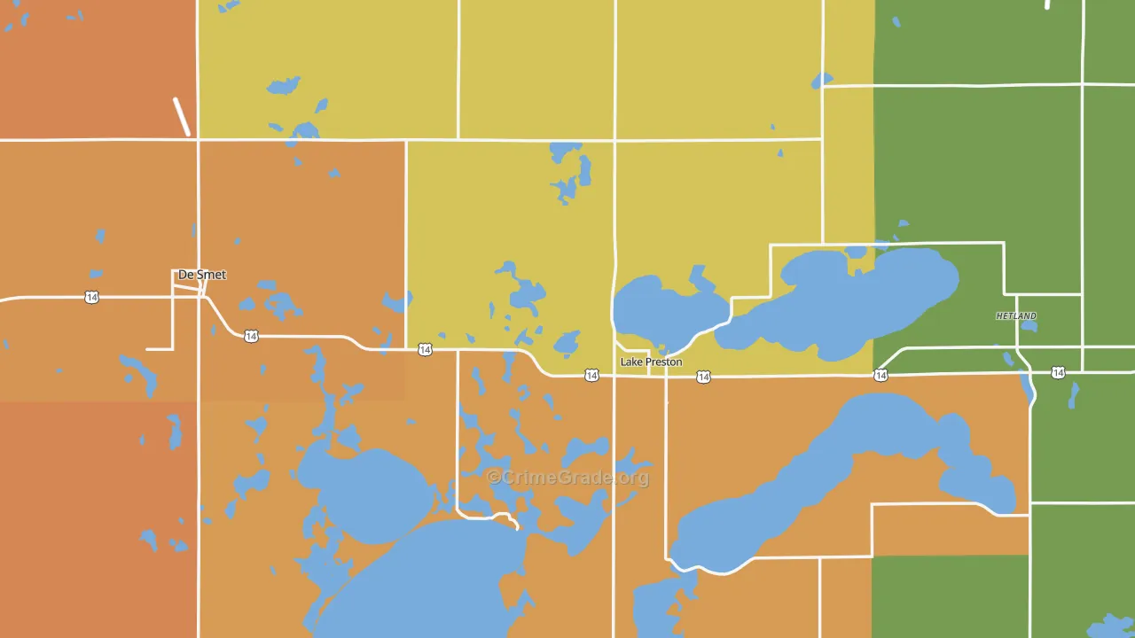 Kingsbury County, SD Map of Drug-Related Crime Rates