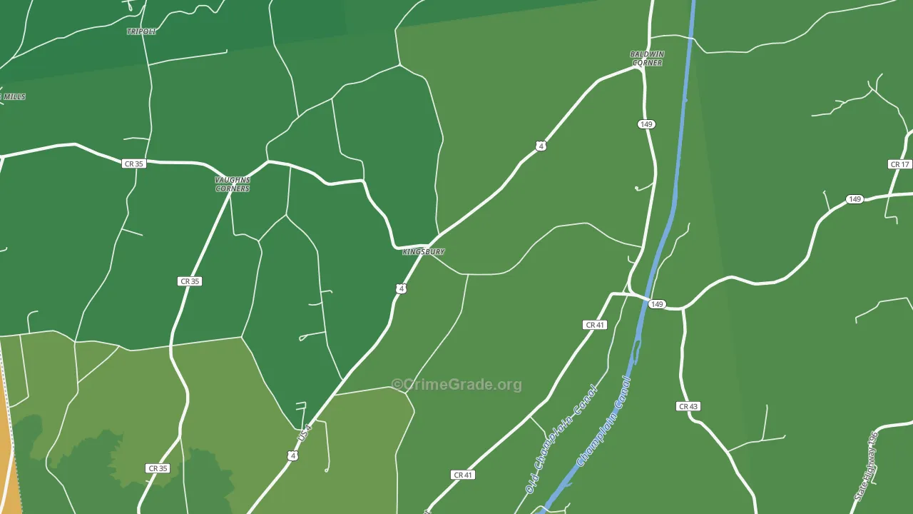 Kingsbury, NY Map of Drug-Related Crime Rates