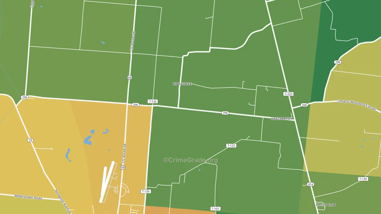Kingscreek, OH Map of Drug-Related Crime Rates