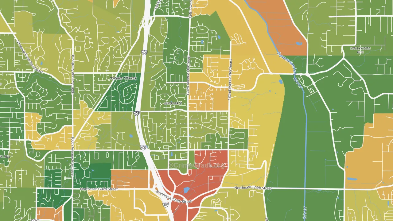 Kingsgate, WA Map of Drug-Related Crime Rates