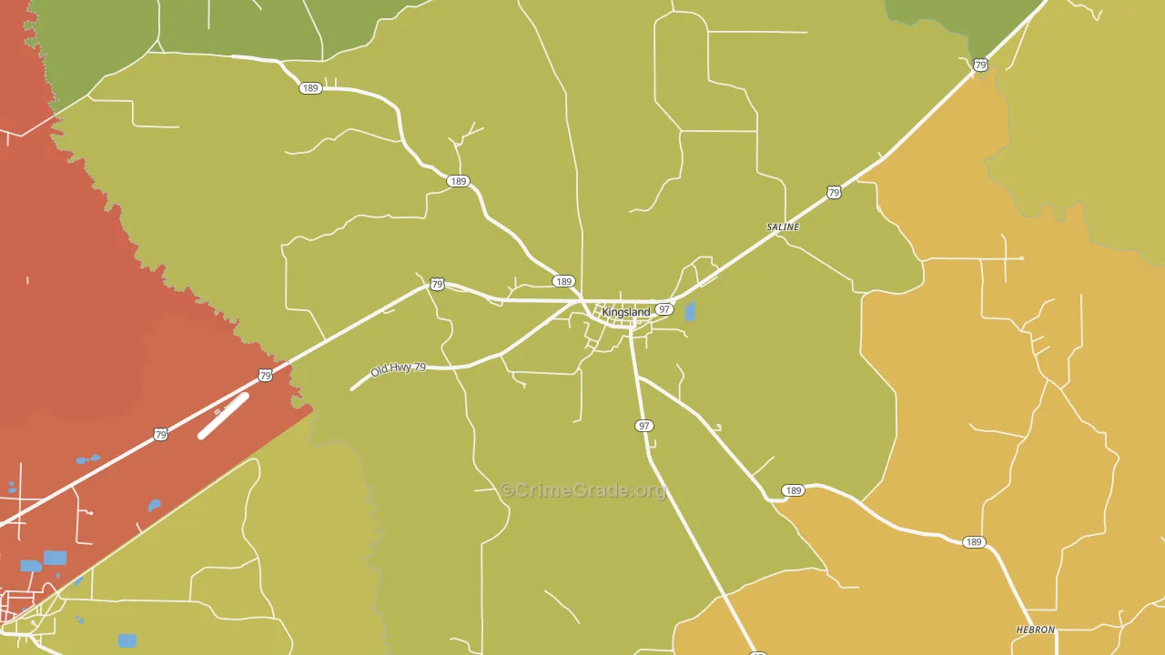 Kingsland, AR Map of Drug-Related Crime Rates