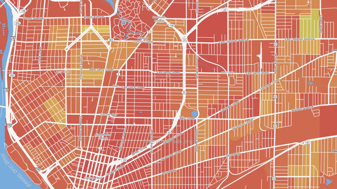 Kingsley, Buffalo, NY Map of Drug-Related Crime Rates