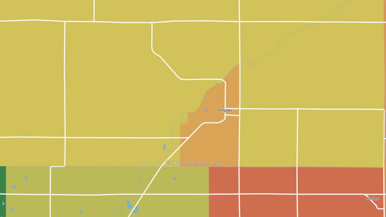 Kingsley, IA Map of Drug-Related Crime Rates