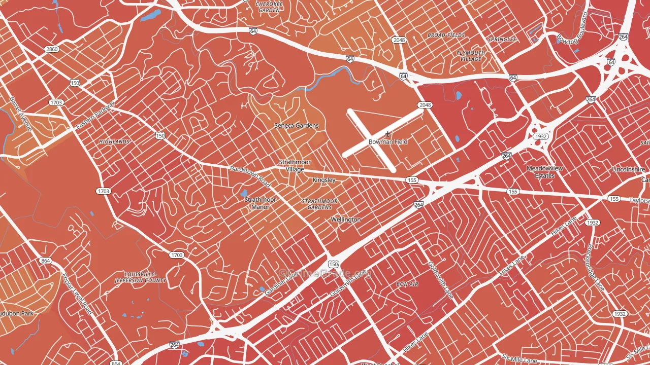 Kingsley, KY Map of Drug-Related Crime Rates