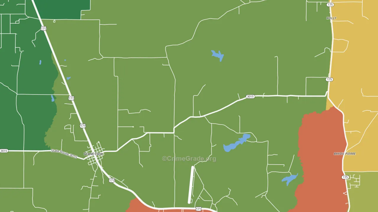 Kingston, LA Map of Drug-Related Crime Rates