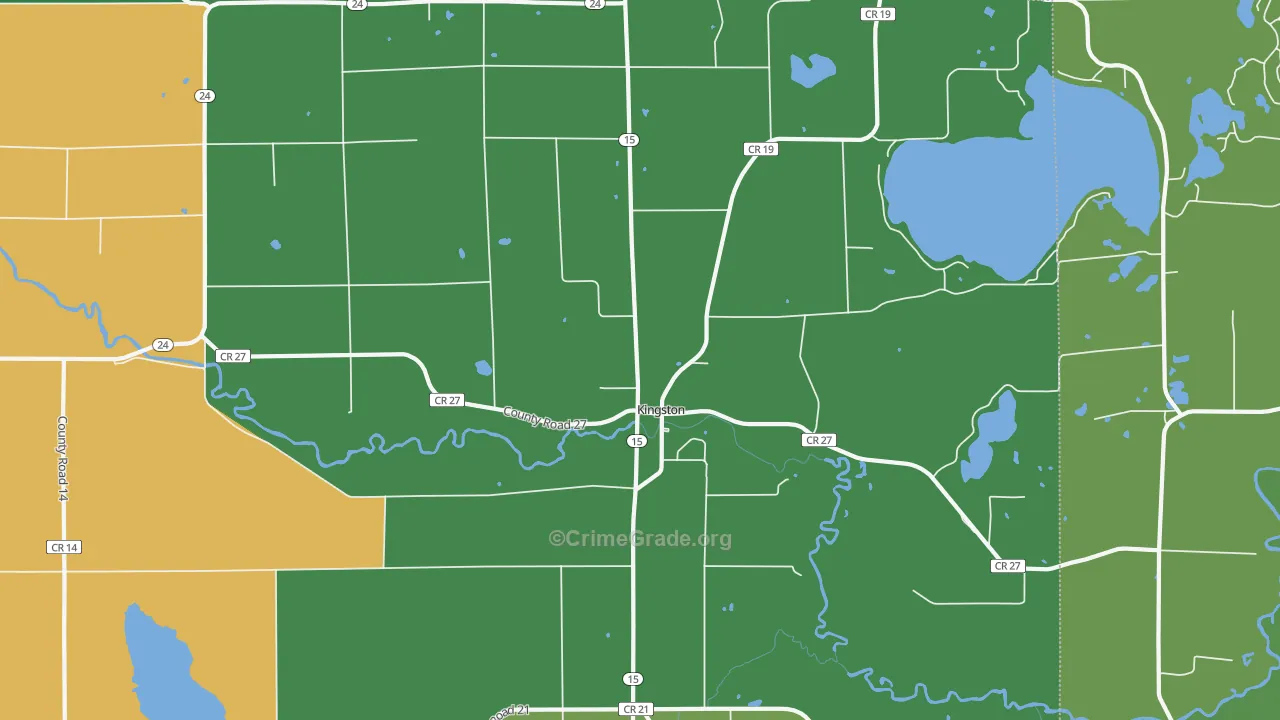 Kingston, MN Map of Drug-Related Crime Rates