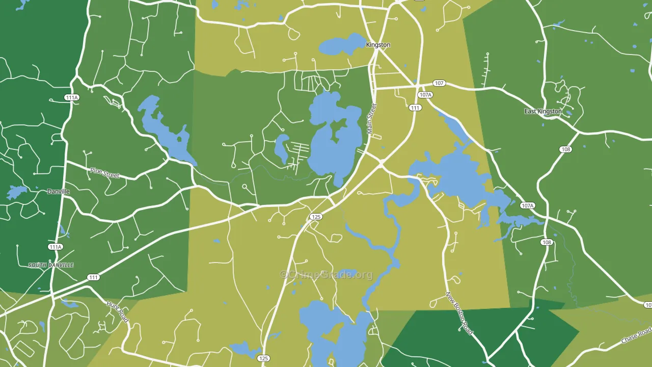 Kingston, NH Map of Drug-Related Crime Rates