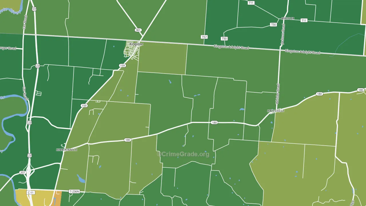 Kingston, OH Map of Drug-Related Crime Rates