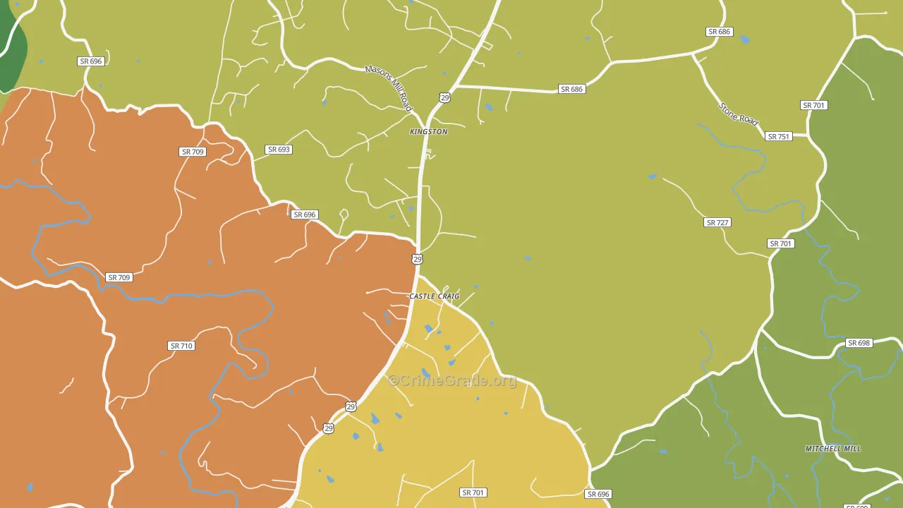 Kingston, VA Map of Drug-Related Crime Rates