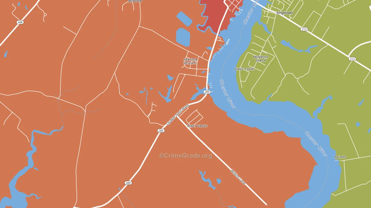 Kingstown, MD Map of Drug-Related Crime Rates