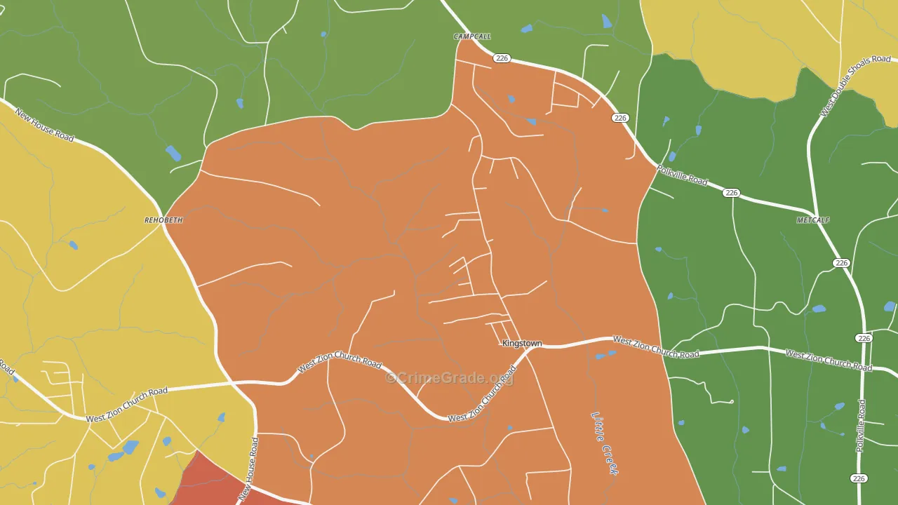 Kingstown, NC Map of Drug-Related Crime Rates