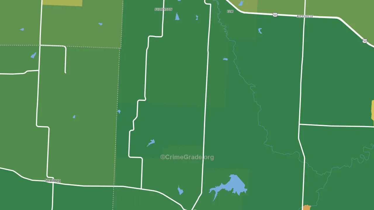 Kingsville, MO Map of Drug-Related Crime Rates
