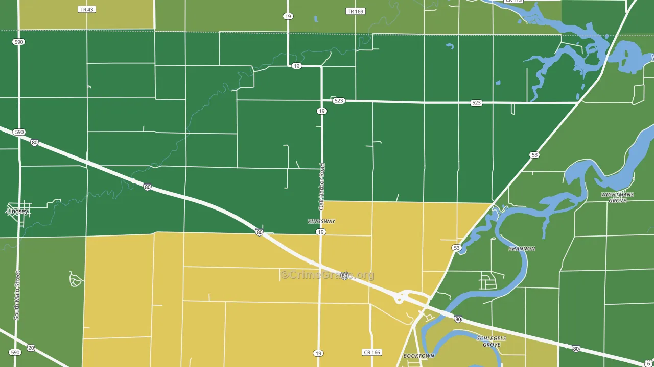 Kingsway, OH Map of Drug-Related Crime Rates