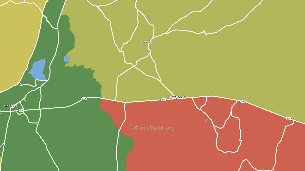 Kinlichee, AZ Map of Drug-Related Crime Rates