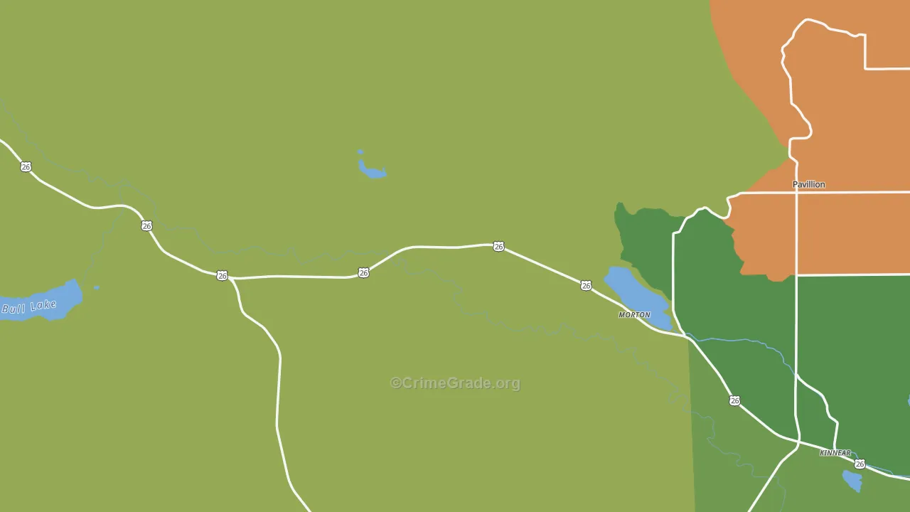 Kinnear, WY Map of Drug-Related Crime Rates