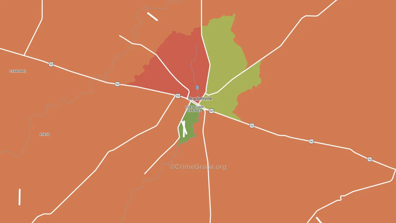 Kinney County, TX Map of Drug-Related Crime Rates