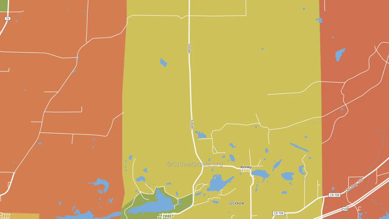 Kinney, MN Map of Drug-Related Crime Rates