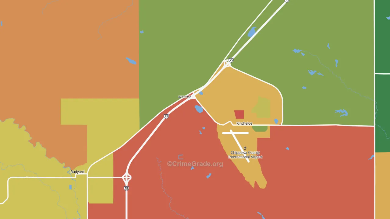 Kinross, MI Map of Drug-Related Crime Rates