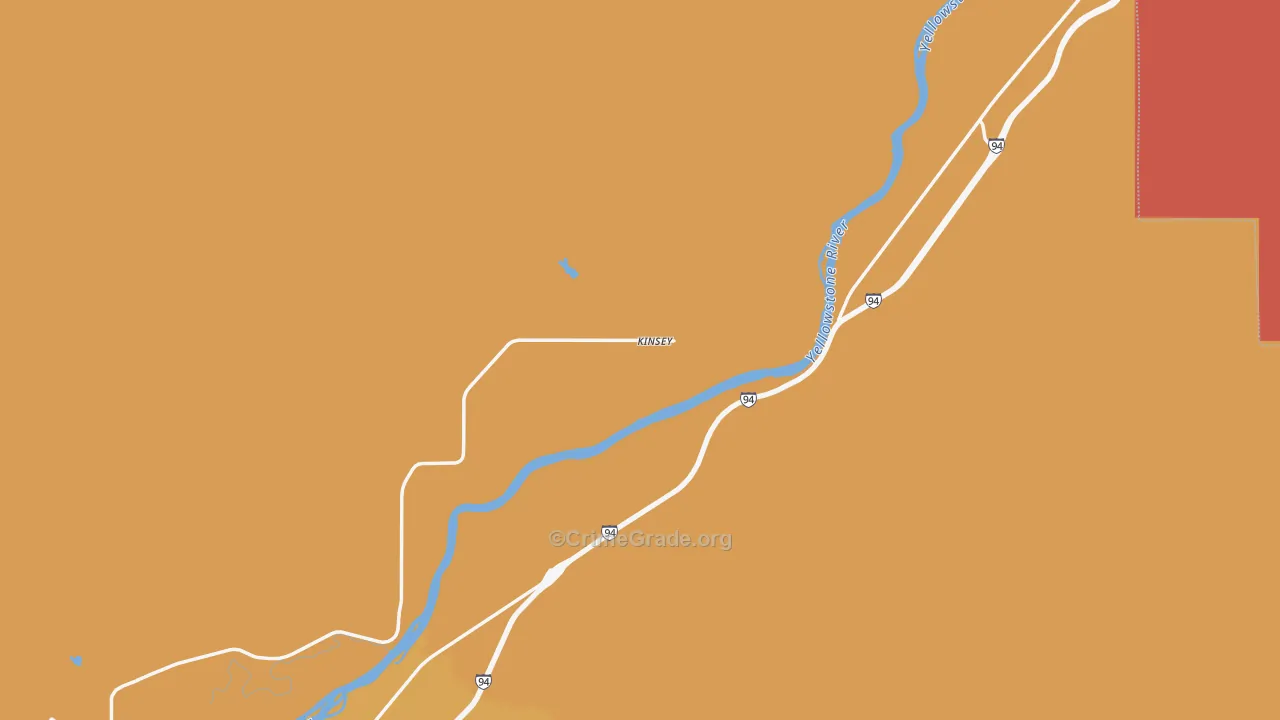 Kinsey, MT Map of Drug-Related Crime Rates