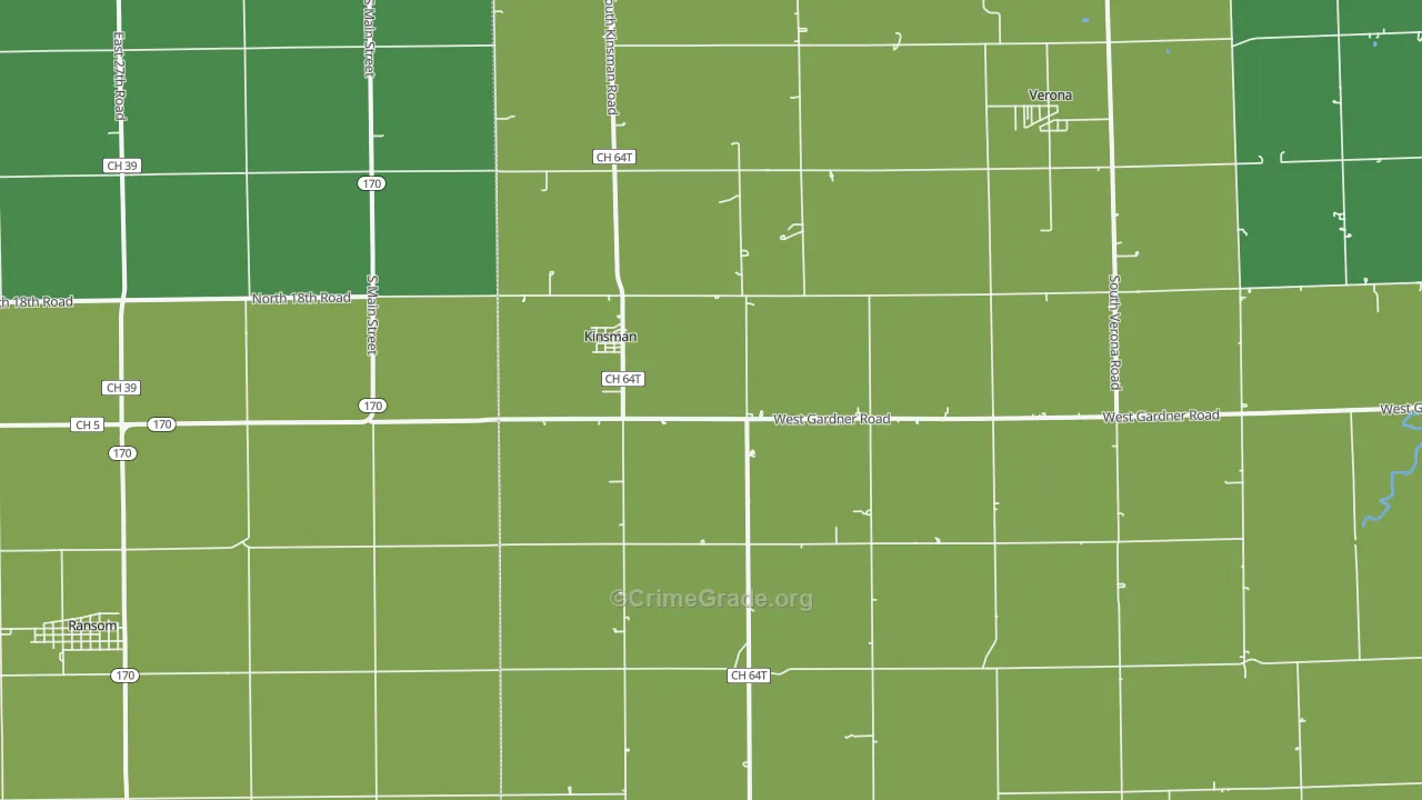 Kinsman, IL Map of Drug-Related Crime Rates