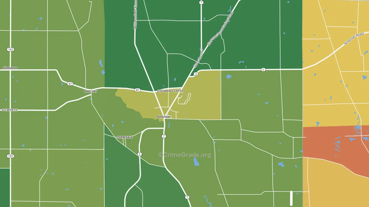 Kinsman, OH Map of Drug-Related Crime Rates